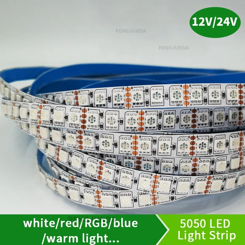 DC12V 24V SMD 5050 LED Strip 120LEDs/m RGB Ice blue Red Green Blue Warm white Light Flexible LED Tape Ribbon Home Decoration 5m 
DC12V 24V SMD 5050 LED Strip 120LEDs/m RGB Ice blue Red Green Blue Warm white Light Flexible LED Tape Ribbon Home Decoration 5m