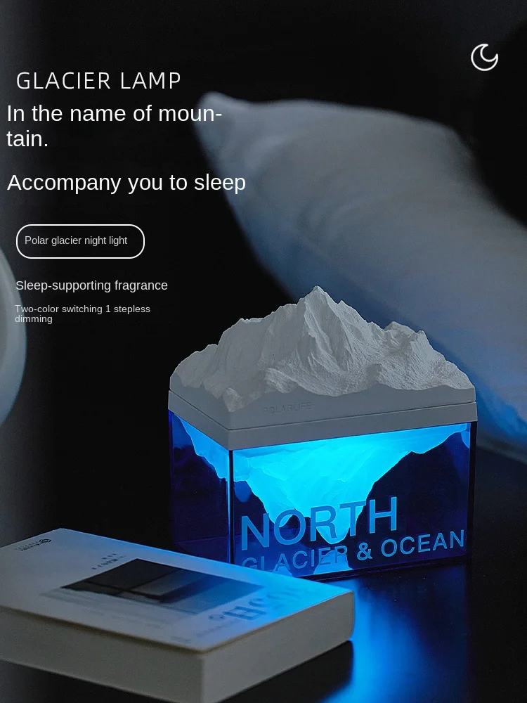 

Polar Glacier Night Light, Bedroom Sleep with Sleep, Aromatherapy Ambient Light, Eye Protection, Pat Bedside, Table Lamp