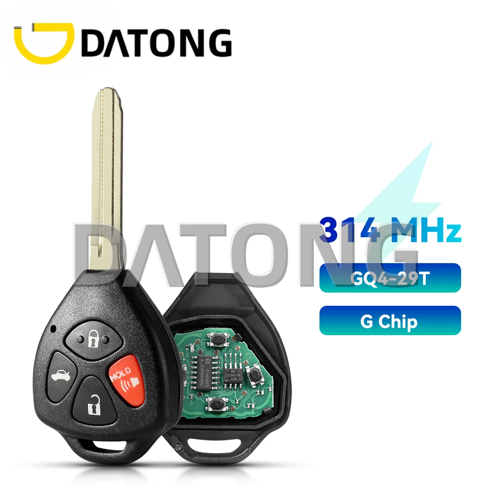 

Datong GQ4-29T 314Mhz 4D67 / G Chip Car Remote Key For Toyota USA Corolla Matrix 2008-2010 Pontiac Vibe Fob 4 Buttons TOY43 Key