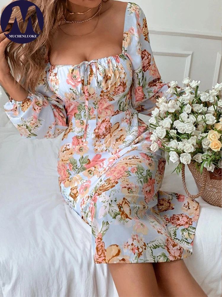 Knee-Length Women Dress 2023 Summer New Print Square Collar Long Sleeve A-line Skirt Fashionable Casual Sexy Women's Dresses
Knee-Length Women Dress 2023 Summer New Print Square Collar Long Sleeve A-line Skirt Fashionable Casual Sexy Women's Dresses