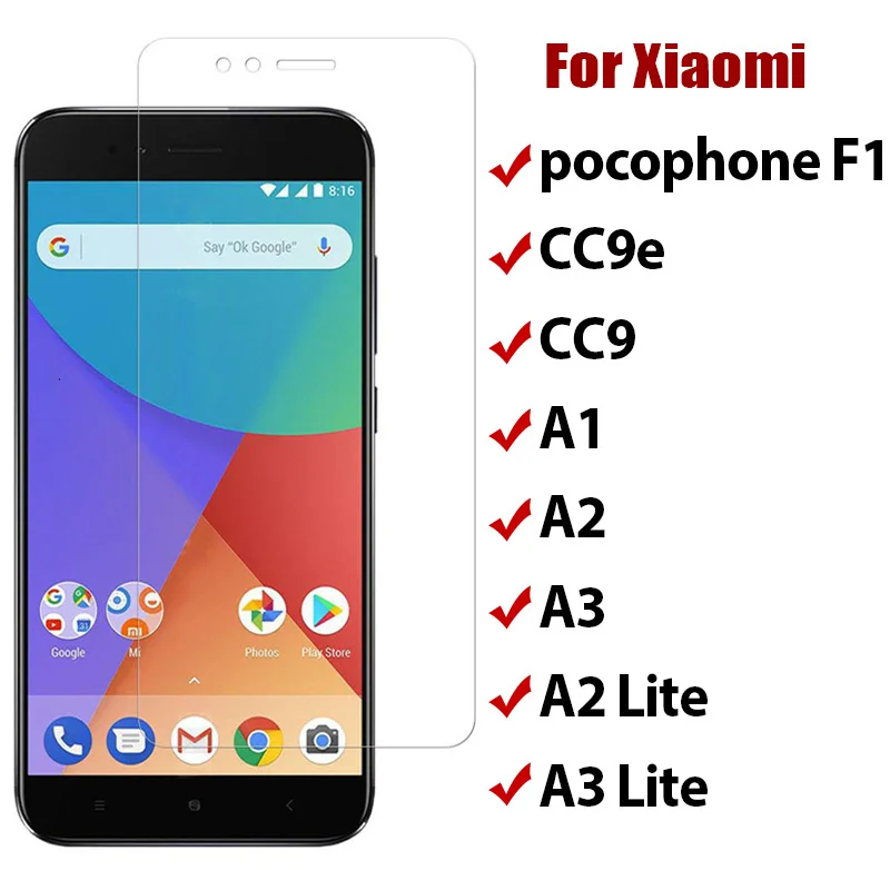 

9H Screen Protector for Xiaomi Mi A2 Lite A1 Tempered Glass on Xiaomi Mi A3 CC9 CC9e Glass For Xiaomi Mi 10 T Pro 9 9T Pro 8 6