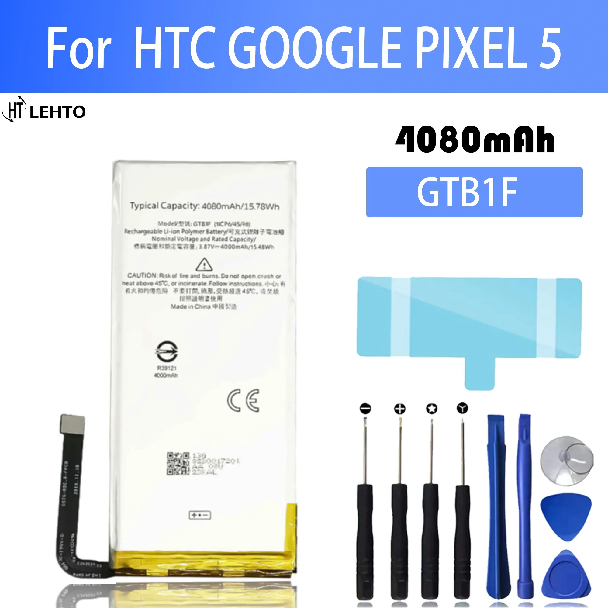 

Сменный аккумулятор GTB1F 4080 мАч Pixel 5 для смартфонов HTC Google Pixel 5 Pixel5 GD1YQ GTT9Q