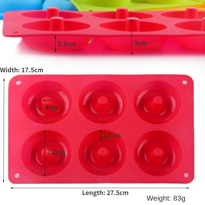 Generic (8 Cavityorange)Silicone Donut Mold 8 Cavity Baking Pan