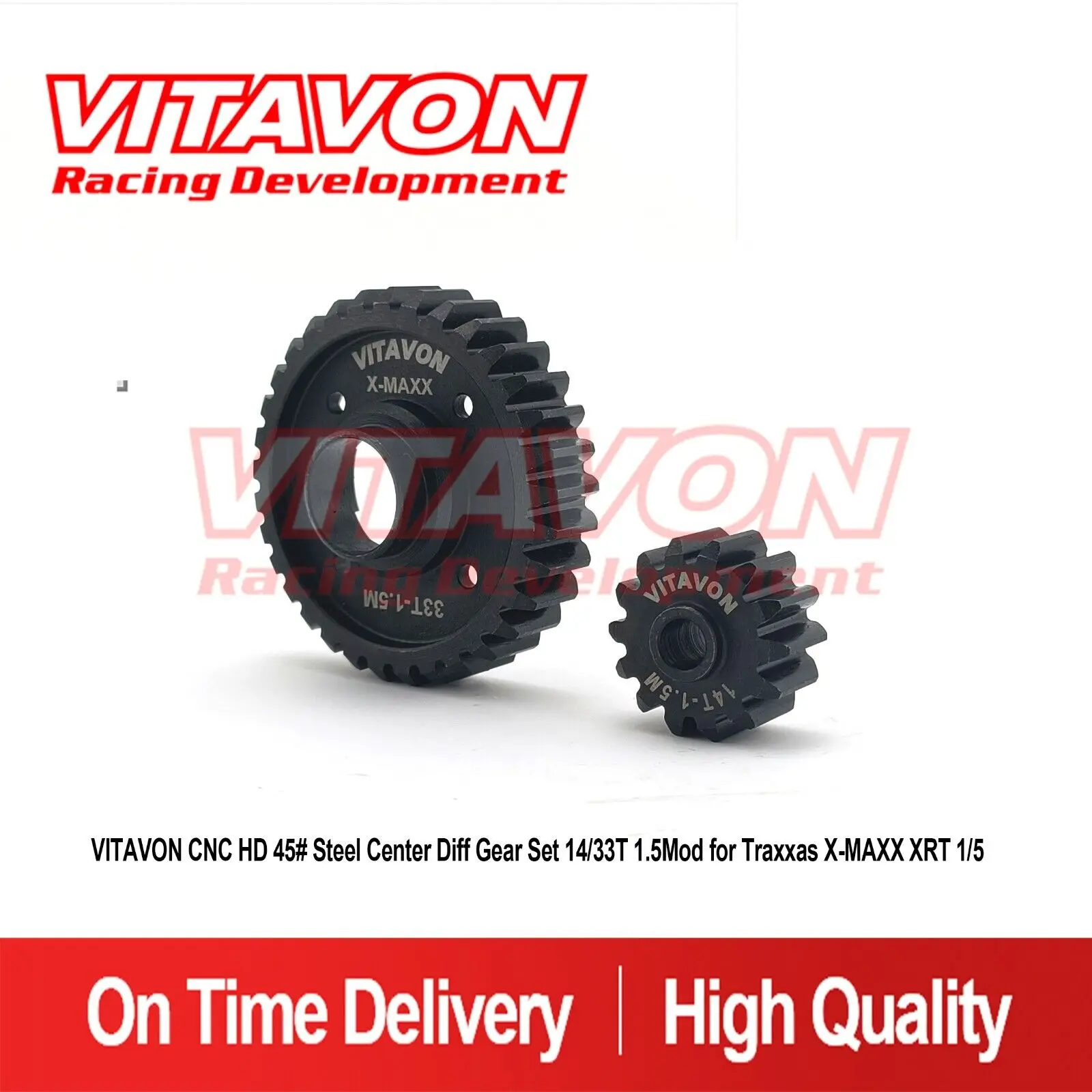 

VITAVON CNC HD 45# Steel Center Diff Gear Set14/33T 1.5Mod For Traxxas X-MAXX XRT1/5