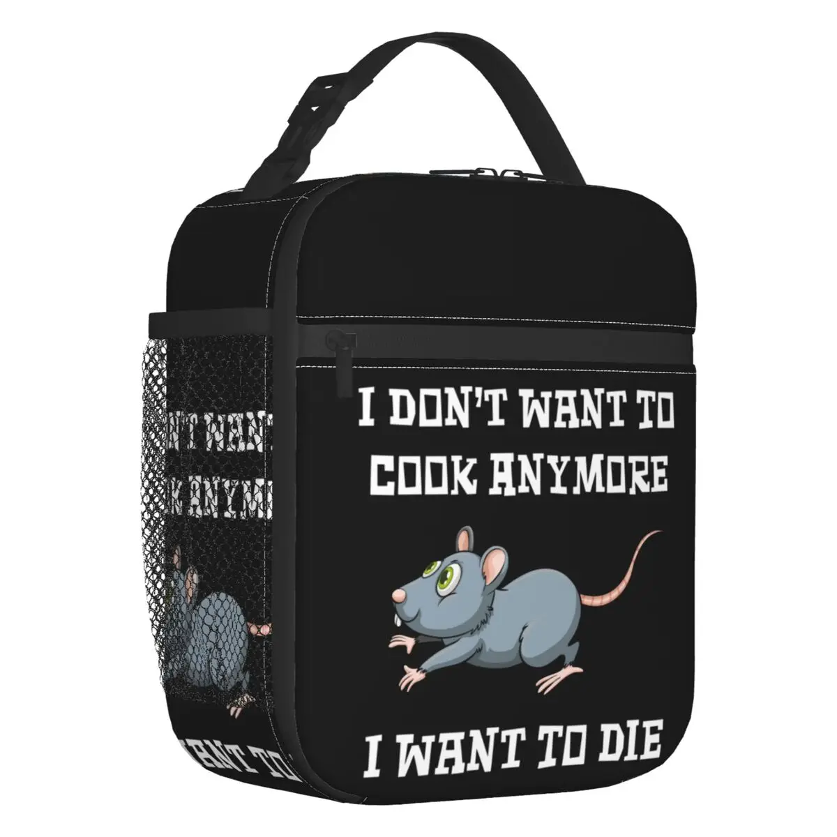 

Funny I Don't Want To Cook Anymore Thermal Insulated Lunch Bags Women I Want To Die Lunch Tote for Outdoor Camping Food Box