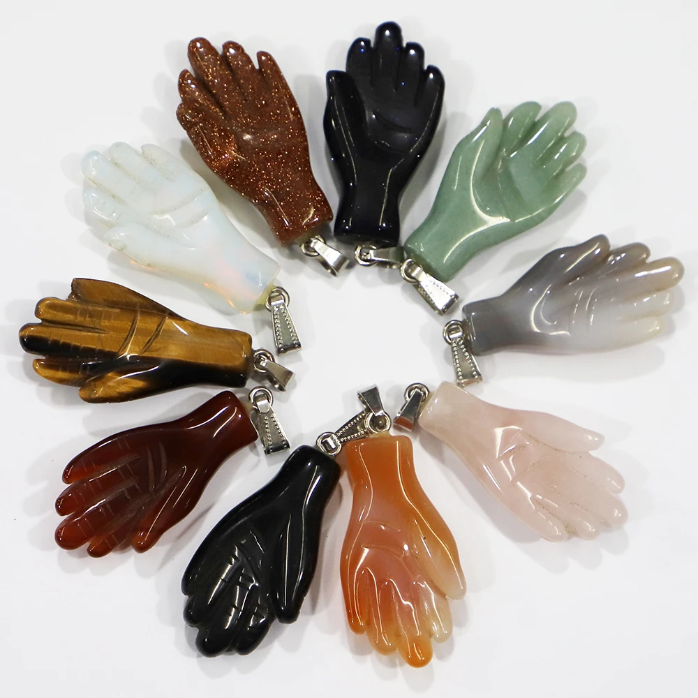 New Arrival Product Fashion Natural Stone Hand Palm Shape Pendants Necklace Carved Mixed Charms Jewelry Making Wholesale 4Pcs
New Arrival Product Fashion Natural Stone Hand Palm Shape Pendants Necklace Carved Mixed Charms Jewelry Making Wholesale 4Pcs