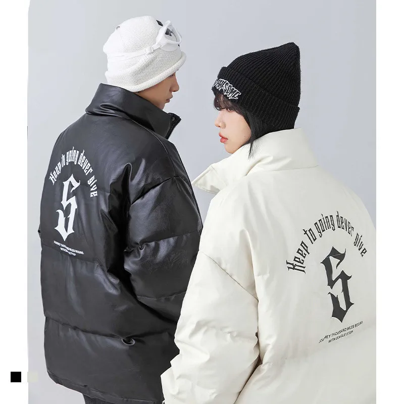 Men's Fashion Brand PU Leather Cotton Padded Jacket Coat Women 2022 Winter New Style Couple American Printed Cotton Coat Women
Men's Fashion Brand PU Leather Cotton Padded Jacket Coat Women 2022 Winter New Style Couple American Printed Cotton Coat Women