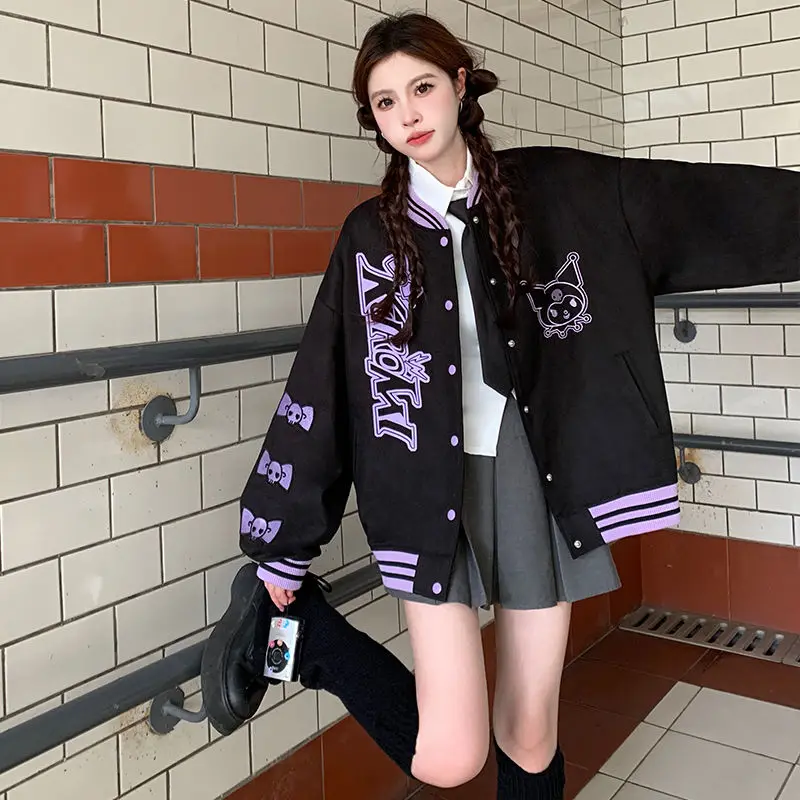 Anime MINISO Kuromi Y2K Baseball Jersey Women Black Clothes Hoodies Kawaii Cartoon Jacket Autumn Winter Vintage Coat Top Casual
Anime MINISO Kuromi Y2K Baseball Jersey Women Black Clothes Hoodies Kawaii Cartoon Jacket Autumn Winter Vintage Coat Top Casual