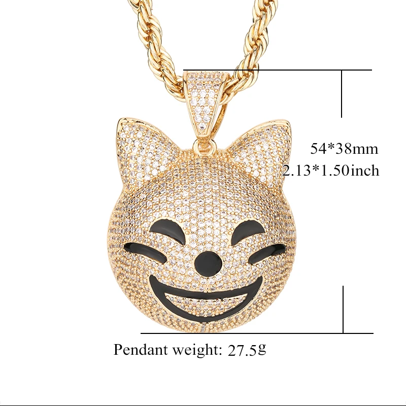 Classic Mens Hip Hop 14k Gold Plated Animals Cat Zircon Copper Pendants and Necklaces
Classic Mens Hip Hop 14k Gold Plated Animals Cat Zircon Copper Pendants and Necklaces