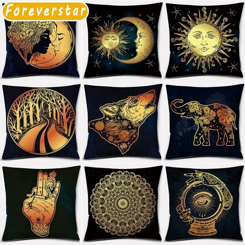 Sun Moon Black Golden Pillow Case Polyester Cushion Cover 45x45cm Home Decor Throw Pillows For Sofa Bedroom Funda Cojin Cojines
Sun Moon Black Golden Pillow Case Polyester Cushion Cover 45x45cm Home Decor Throw Pillows For Sofa Bedroom Funda Cojin Cojines