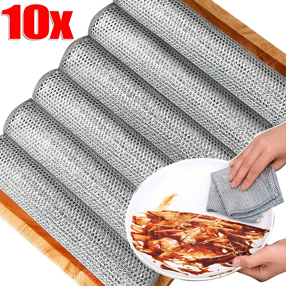 20cm Steel Wire Cleaning Cloth Double -layer Non -stick Oil Iron Dishrag Kitchen Pan Pot Dishes Cloths Rag Napery Dishcloth Rags
20cm Steel Wire Cleaning Cloth Double -layer Non -stick Oil Iron Dishrag Kitchen Pan Pot Dishes Cloths Rag Napery Dishcloth Rags