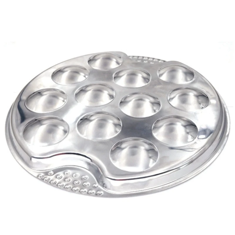 

3 Set Of Stainless Steel Snail Mushroom Escargot Plate With 12 Compartments Grilled Snail Tool 12 Grilled Conch Tray