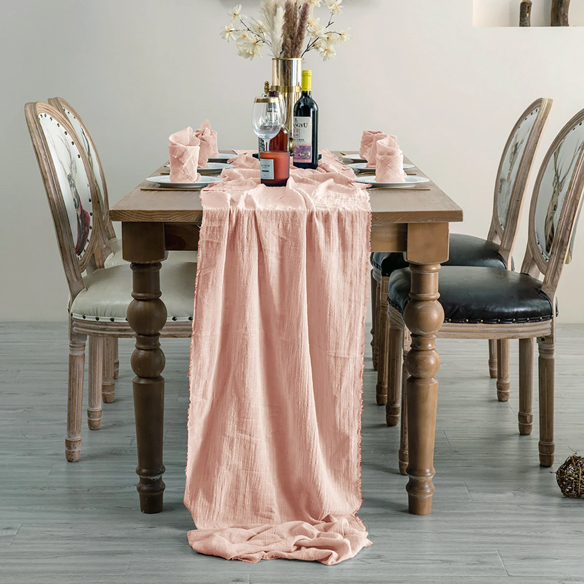 Table Runner Retro Burrs Dinner Strap Cheese Cloth Cotton Fabric Raw Fringed Trim Gauze Crepe Napkins Rustic Wedding Party Decor
Table Runner Retro Burrs Dinner Strap Cheese Cloth Cotton Fabric Raw Fringed Trim Gauze Crepe Napkins Rustic Wedding Party Decor