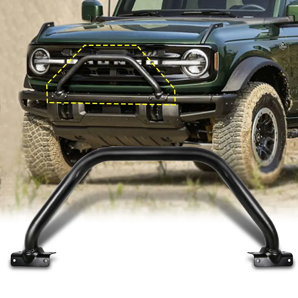 

1 Pcs For Ford Bronco 2021 2022 Front Bumper Car Exterior Accessories Off Road Vehicle Bumper Front Bumpers Steel Black Special