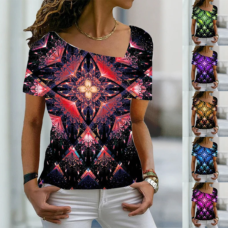 2022 Summer Women's Fashion Printed Theme Abstract Geometric T Shirt V Neck Casual Basic Tops Plus Size Print Shirt 6XL Pullover
2022 Summer Women's Fashion Printed Theme Abstract Geometric T Shirt V Neck Casual Basic Tops Plus Size Print Shirt 6XL Pullover
