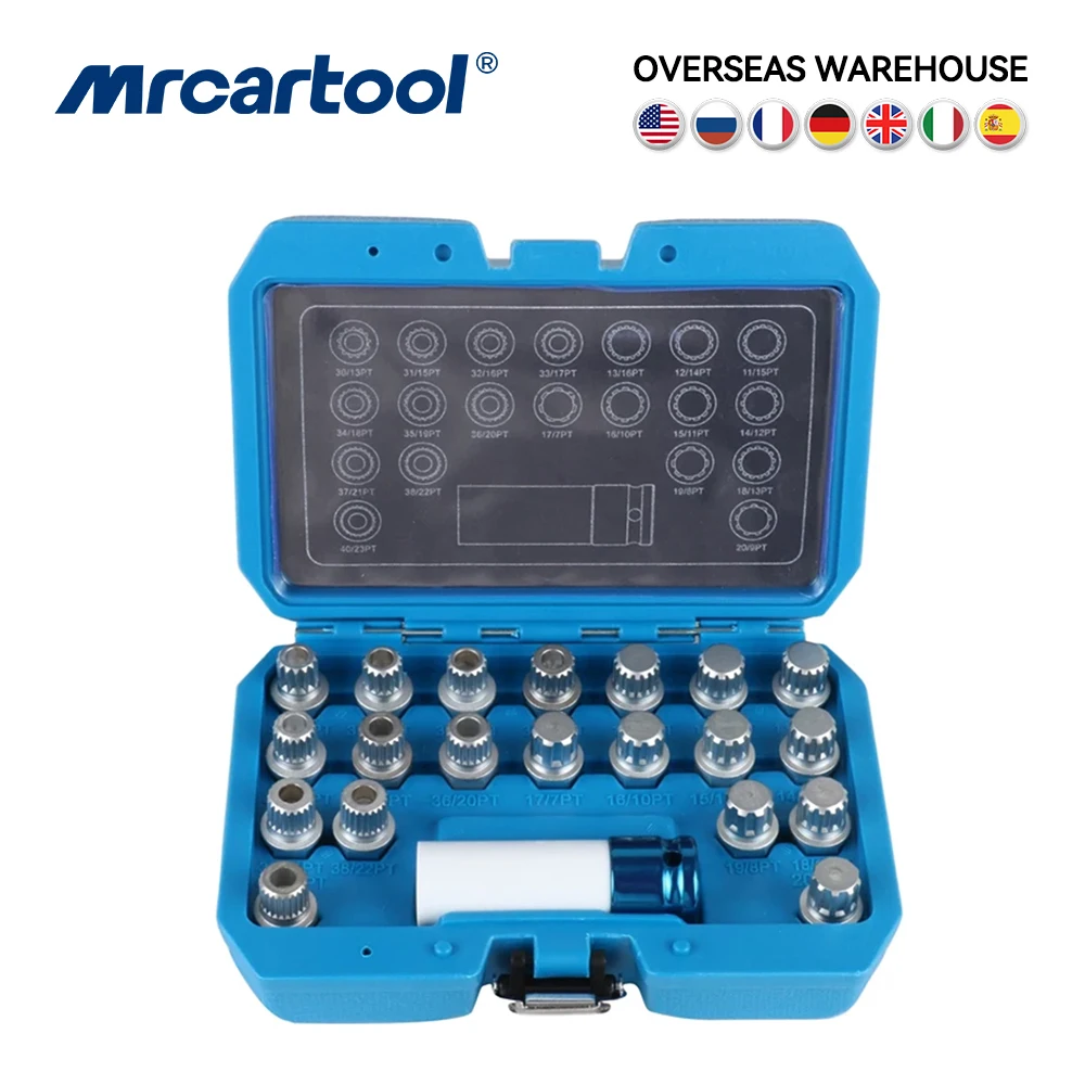 Mr Cartool 10-23 Pcs Anti-theft Screw Sleeve Set for Vw Volkswagen Audi Benz Bmw E46 Anti-Theft Wheel Lock Lug Nuts Removal Tool
Mr Cartool 10-23 Pcs Anti-theft Screw Sleeve Set for Vw Volkswagen Audi Benz Bmw E46 Anti-Theft Wheel Lock Lug Nuts Removal Tool