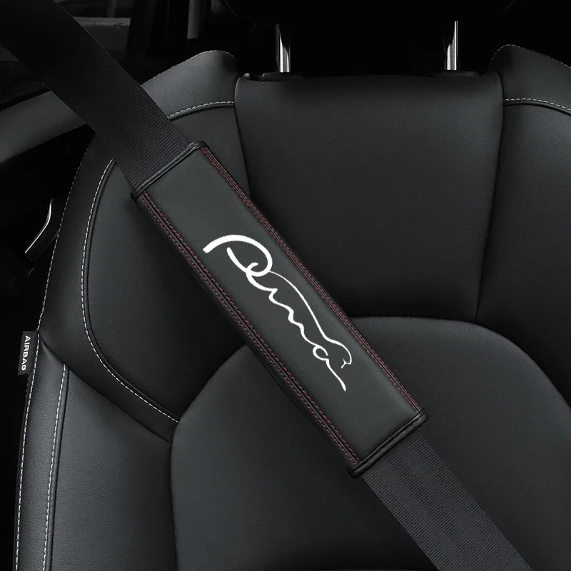

Ford Puma, emblema Focus Fiesta Mondeo Fusion Kuga Edge ST Line 1pc Cowhide Car Interior Seat Belt Protector Cover For car Auto