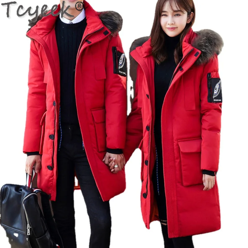 

Tcyeek Winter Jacket Women Men Clothing Long Thicken Warm Down Coat Female Couple Outfit Jaqueta Feminina Inverno