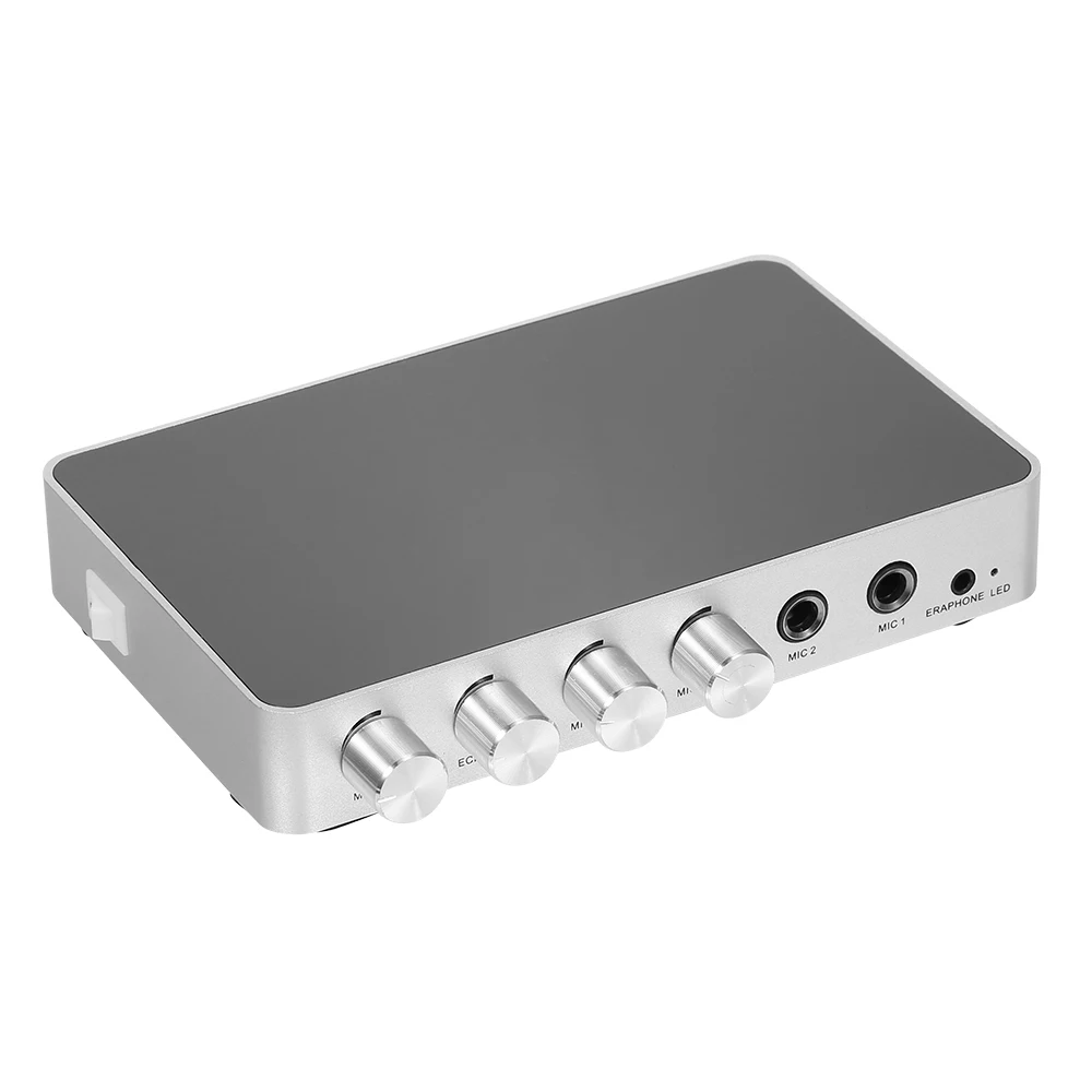 Karaoke Sound Mixer Portable Digital Stereo Audio Echo System 4K/2K Karaoke Amplifier with Dual Microphone Mixing Amplifier
Karaoke Sound Mixer Portable Digital Stereo Audio Echo System 4K/2K Karaoke Amplifier with Dual Microphone Mixing Amplifier