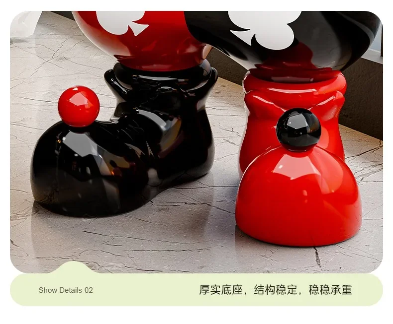 Creative clown shoe-changing stool large floor-standing ornaments high-end home living room storage decorations Creative clown shoe-changing stool large floor-standing ornaments high-end home living room storage decorations