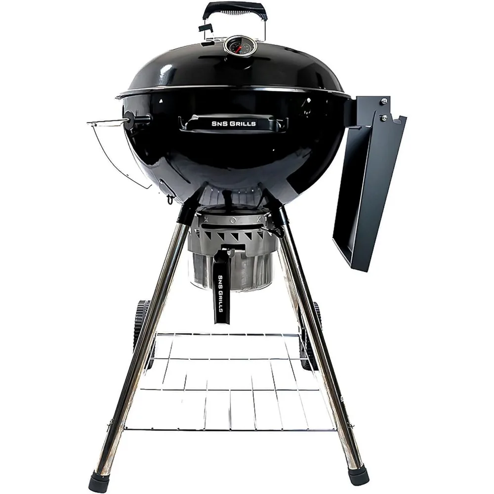 

SnS Grills Slow ‘N Sear Kettle Grill with Deluxe Insert and Easy Spin Grate for Two-Zone Charcoal Grill Cooking