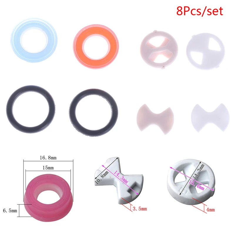 

8Pcs/set Ceramic Disc Silicon Washer Insert Turn Replacement 1/2" For Valve Tap Wholesale