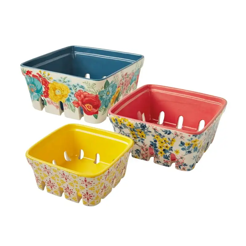 Flourish 3-Piece Ceramic Fruit Basket Set Picknick basket Makeup organizer Baskets for flowers органайзер Wicker baske
Flourish 3-Piece Ceramic Fruit Basket Set Picknick basket Makeup organizer Baskets for flowers органайзер Wicker baske