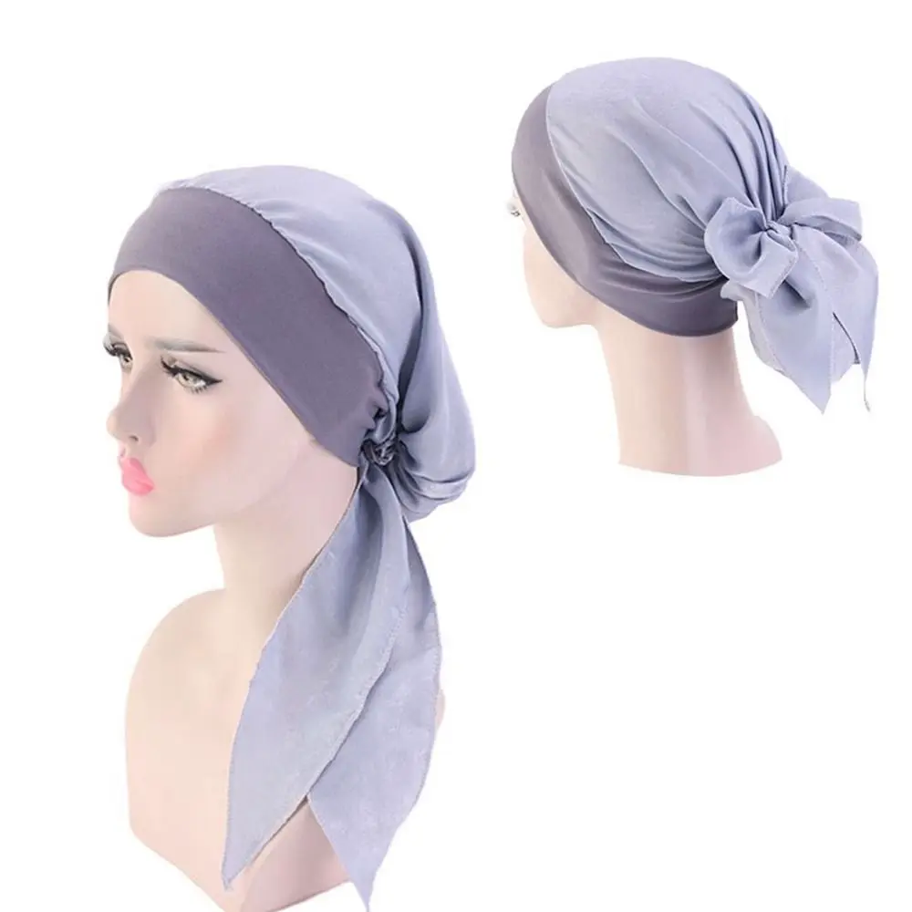 

Simple Hair Cover Women Hat Wrap Hat Hijab Sleep Cap Silky Bonnet Elastic Hair Band Turban Cap Head Scarf