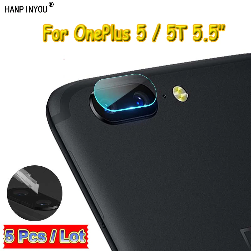 

5 Pcs/Lot For OnePlus 5 1+ 5 5T Ultra Thin Clear Back Camera Lens Protector Soft Tempered Glass Protective Film For One Plus 5T