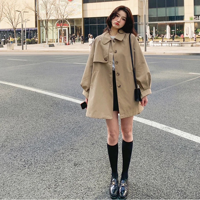 Women Classic Daily All-match Temperament Popular Causal Korean Style Autumn Ladies Loose Retro Mid-length Trench Coat Jacket
Women Classic Daily All-match Temperament Popular Causal Korean Style Autumn Ladies Loose Retro Mid-length Trench Coat Jacket