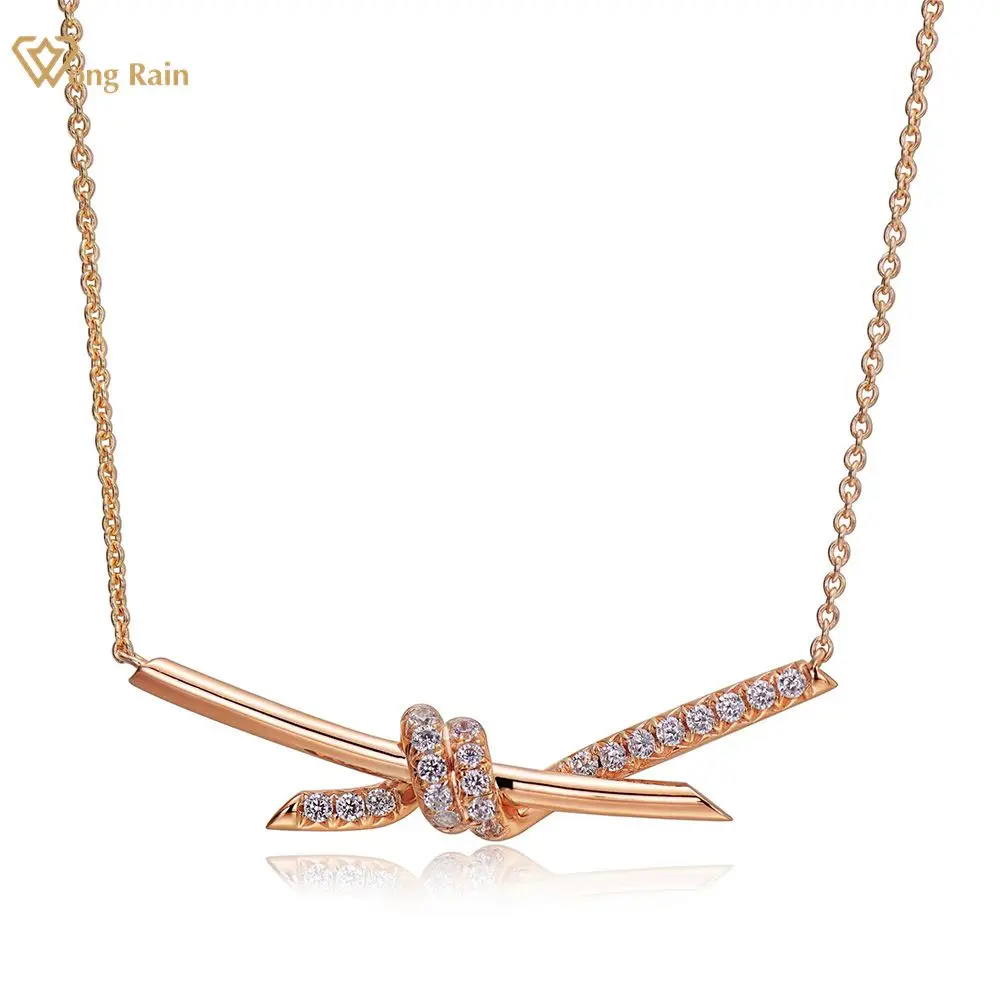 

Wong Rain 100% 925 Sterling Silver Lab Sapphire High Carbon Diamonds Gemstone Rose Gold Pendant Necklace Fine Jewelry Wholesale