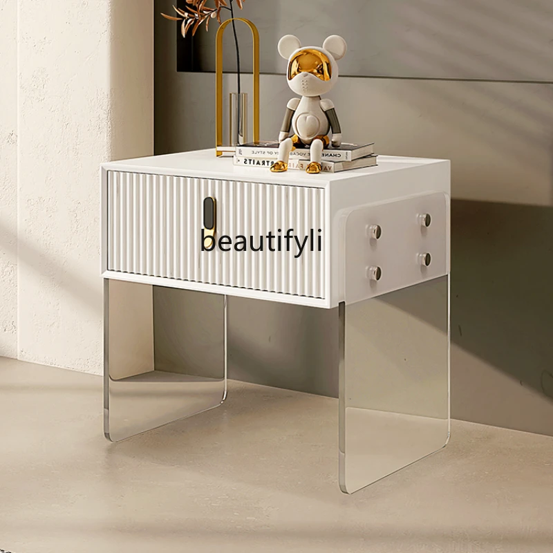 Bedroom Cream Style Bedside Table Acrylic Storage Bedside Cabinet Light Luxury Locker
Bedroom Cream Style Bedside Table Acrylic Storage Bedside Cabinet Light Luxury Locker