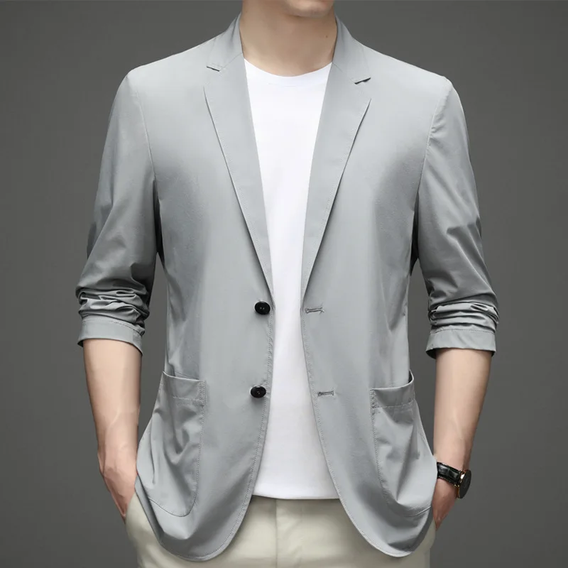 

6891-R-High end checkered suit men's summer business casual suit trend slimming custom suit