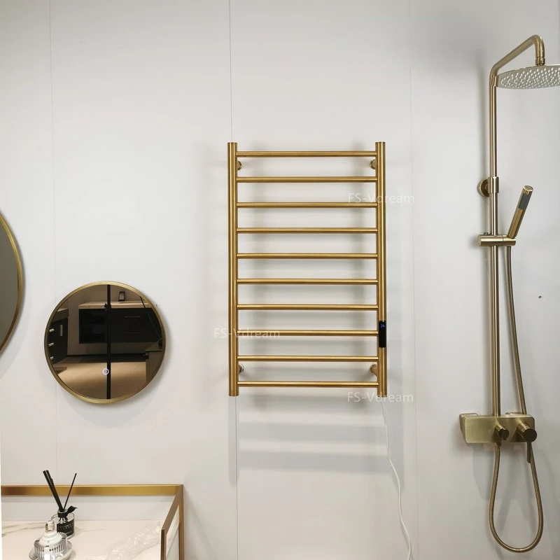 Bathroom Equipment 304 Stainless Steel Wire Drawing Golden Hidden Wiring Heated Towel Rail Towela Rack Warmer Home Accessories
Bathroom Equipment 304 Stainless Steel Wire Drawing Golden Hidden Wiring Heated Towel Rail Towela Rack Warmer Home Accessories
