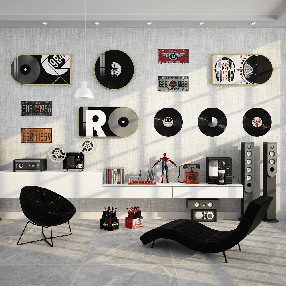 B25 Vinyl Record Loft Industrial Style Decorative Painting Music Black And White Retro Bar Restaurant Background Wall Decoration
B25 Vinyl Record Loft Industrial Style Decorative Painting Music Black And White Retro Bar Restaurant Background Wall Decoration