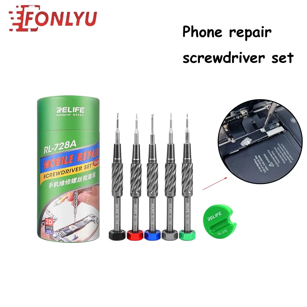 RELIFE RL-728A RL-728B Mobile Phone Repair Screwdriver Set Strong Magnetic S2 Steel Bit Anti-Slip Disassembly Opening Tools
RELIFE RL-728A RL-728B Mobile Phone Repair Screwdriver Set Strong Magnetic S2 Steel Bit Anti-Slip Disassembly Opening Tools