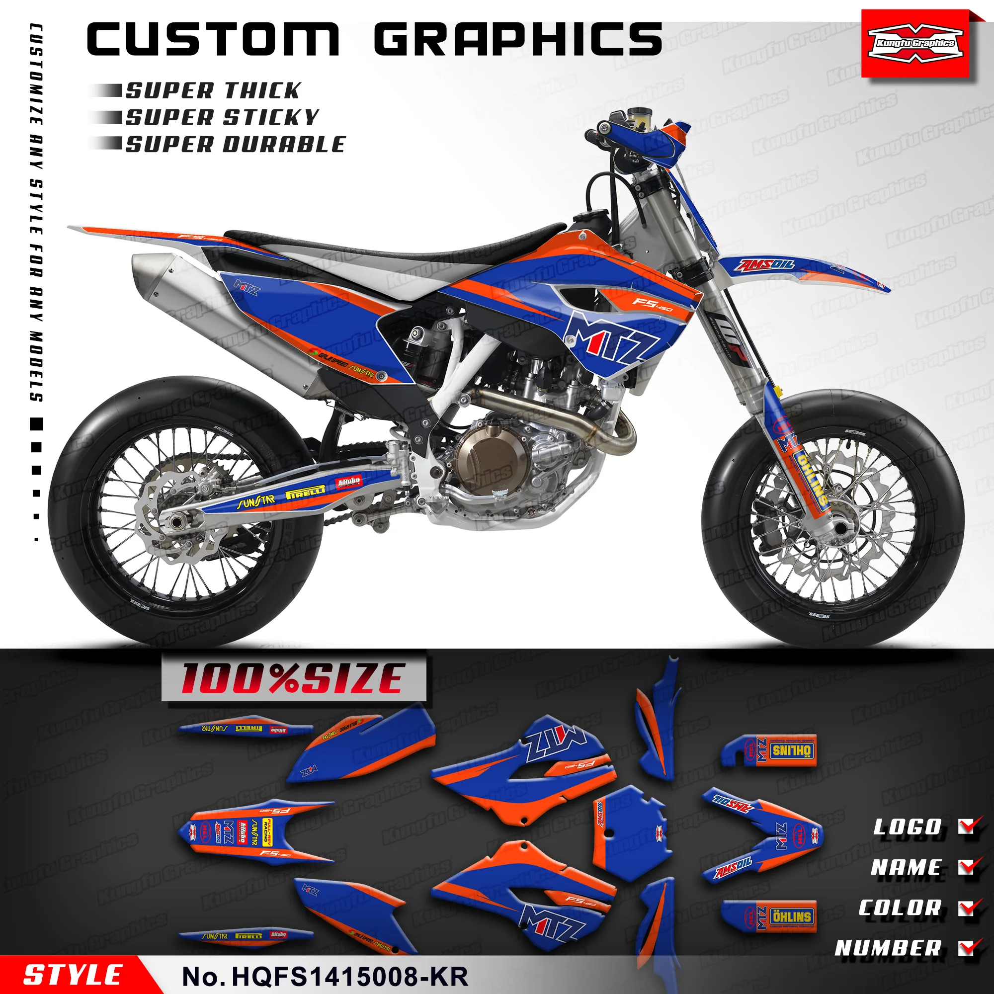 Индивидуальные наклейки KUNGFU GRAPHICS для мотокросса, Набор наклеек для Husqvarna FS 450 2014 2015, HQFS1415008-KR
Индивидуальные наклейки KUNGFU GRAPHICS для мотокросса, Набор наклеек для Husqvarna FS 450 2014 2015, HQFS1415008-KR