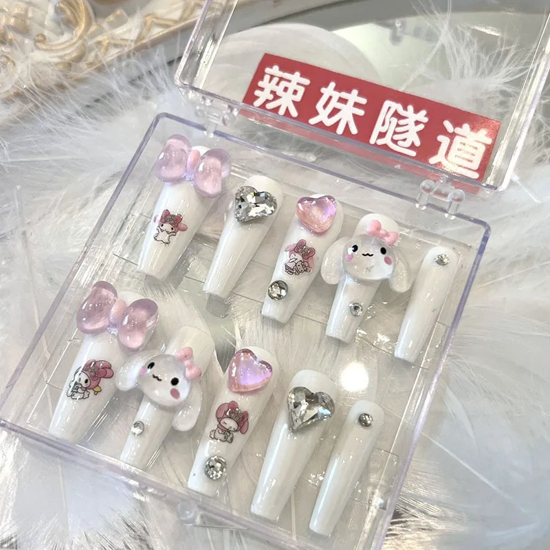 Sanrio Cinnamoroll Cartoon Doll Nails Patch Kawaii Anime Cute Removable Wearable Fake Handmade Nails Stickers Gifts for Girls
Sanrio Cinnamoroll Cartoon Doll Nails Patch Kawaii Anime Cute Removable Wearable Fake Handmade Nails Stickers Gifts for Girls