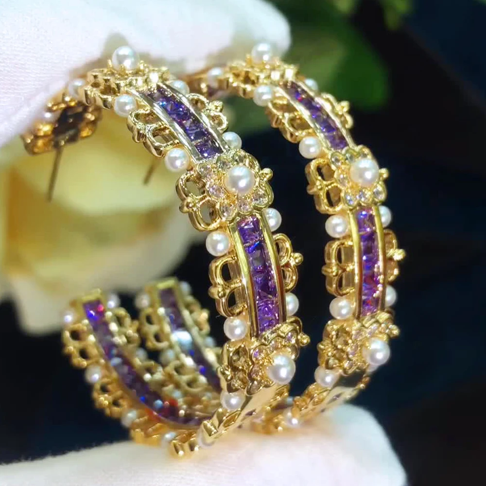 Soramoore Romantic Gorgeous Hoop Pearls Earrings Full CZ Charms Women Girl Birthday Gift Bridal Wedding Party Show New Hot 2022
Soramoore Romantic Gorgeous Hoop Pearls Earrings Full CZ Charms Women Girl Birthday Gift Bridal Wedding Party Show New Hot 2022