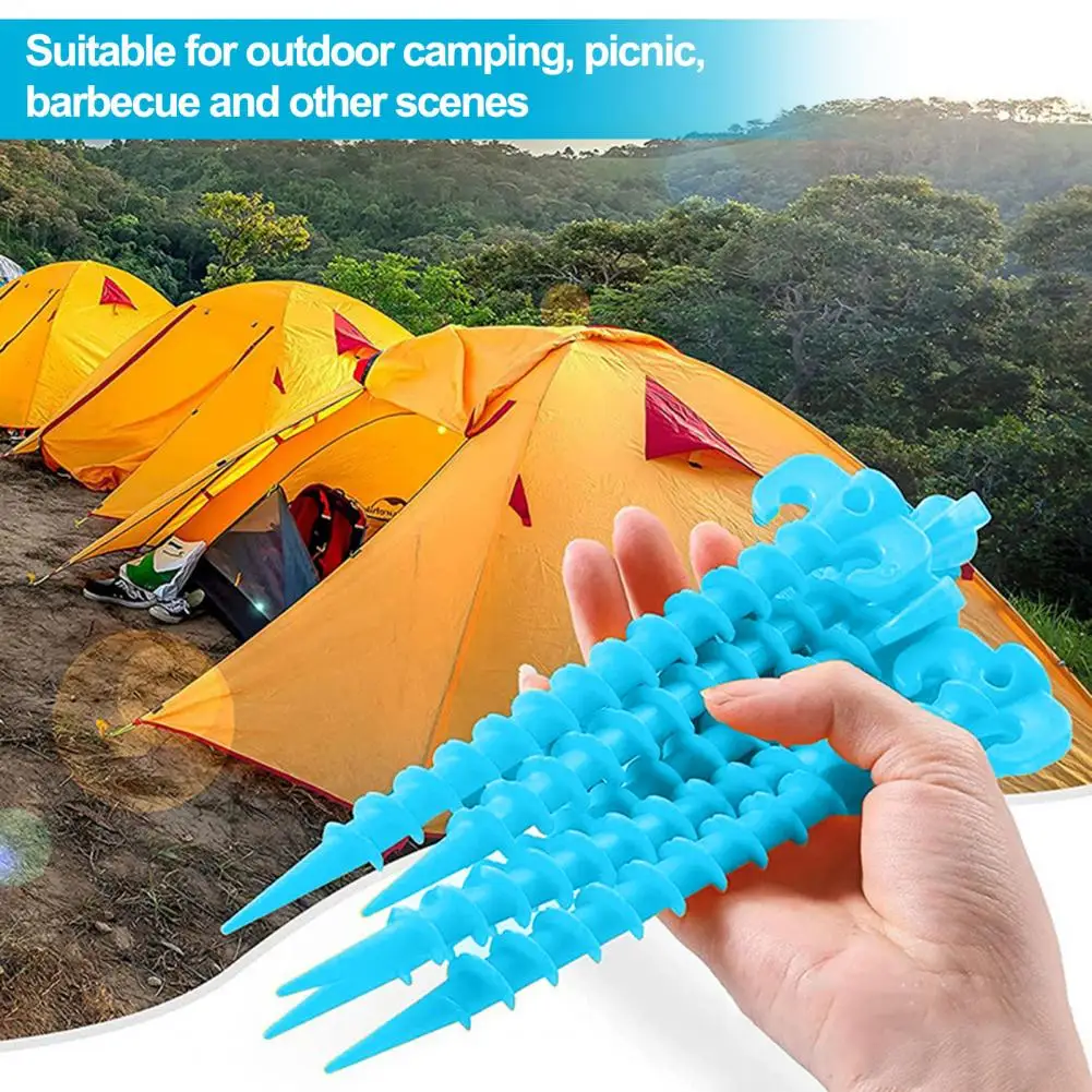 

5 шт. стойки для палатки для кемпинга нержавеющие высокопрочные сверхпрочные спиральные пластиковые наземные гвозди для палатки