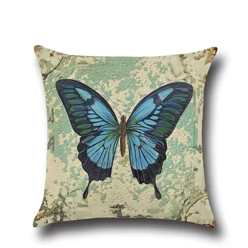 Lovely Flower butterfly Cotton Linen 45X45CM Cushion Cover Waist Pillow Case Living Room Chair Sofa