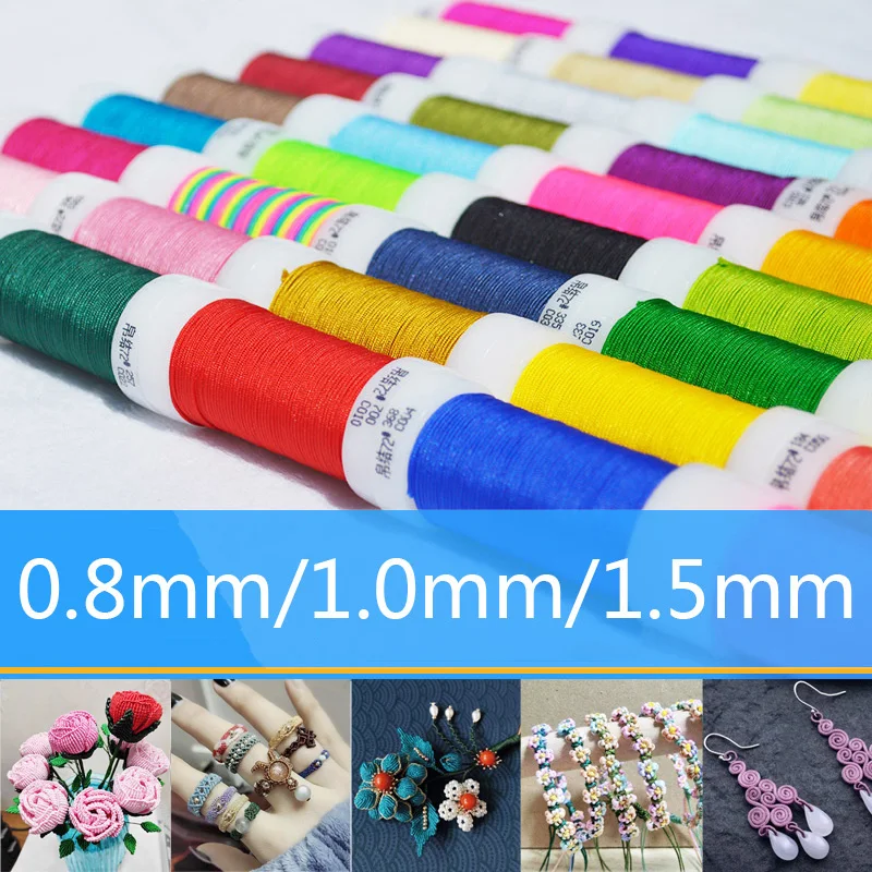 

0.8/1.0/1.5mm Nylon Cord Thread Chinese Knot Macrame Cord Bracelet Braided String DIY Tassels Beading String For Jewelry Making