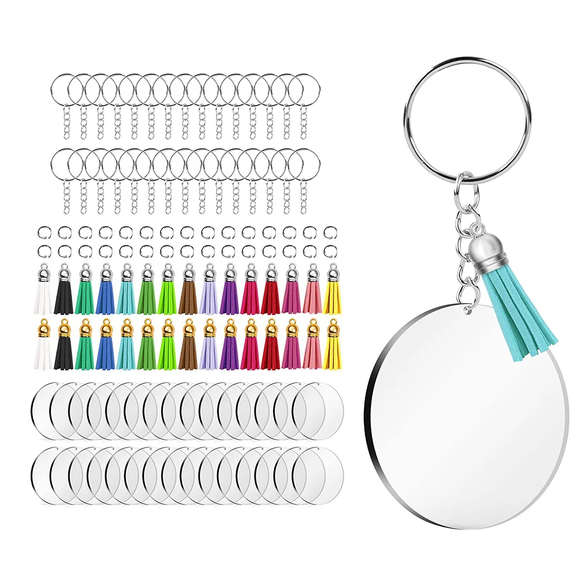Acrylic Keychain Blank for Vinyl Key,for Craft,Bulk Keychain Rings Tassels Keychain Blanks Rings,Key Chain Kit(Silver)
Acrylic Keychain Blank for Vinyl Key,for Craft,Bulk Keychain Rings Tassels Keychain Blanks Rings,Key Chain Kit(Silver)
