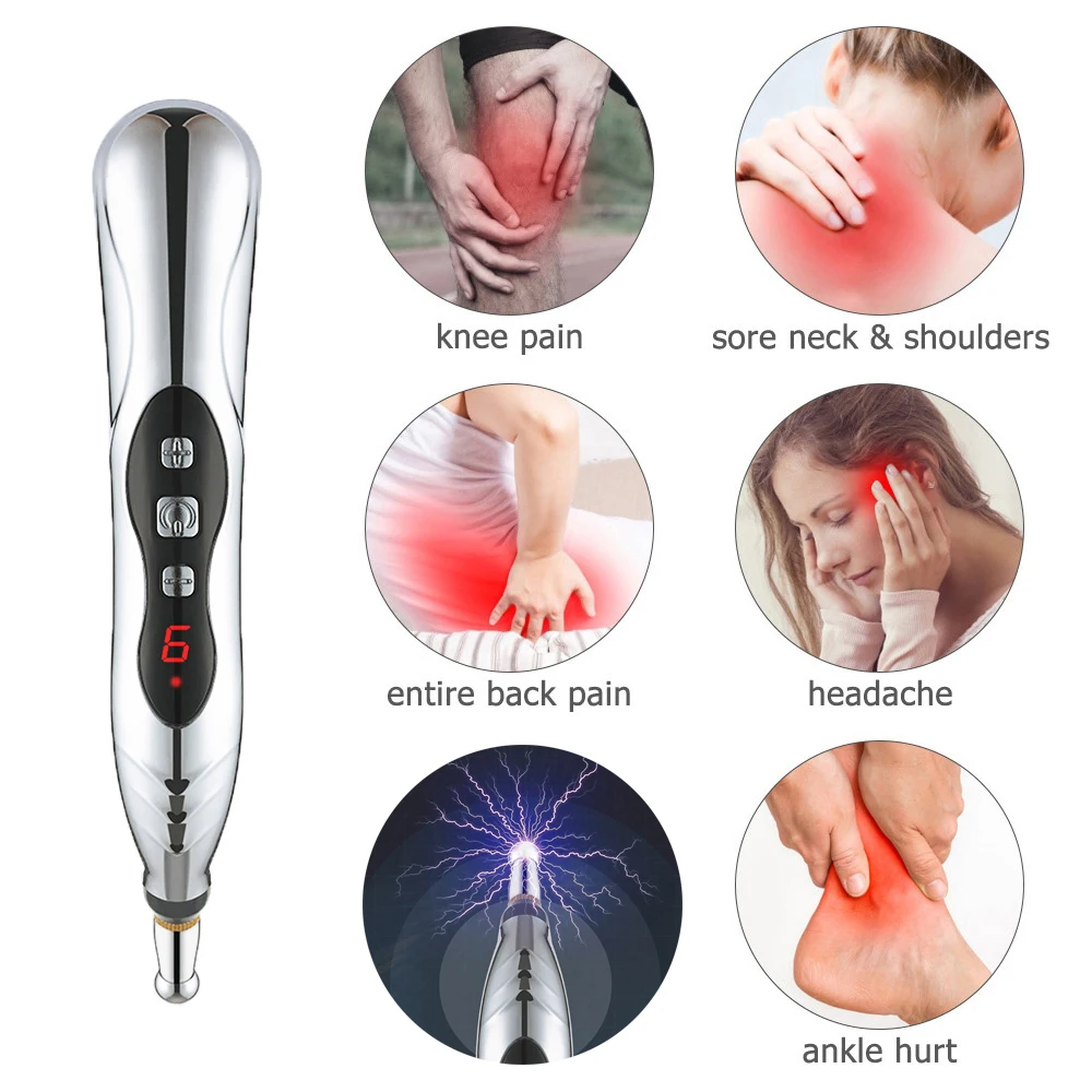 Electric Acupuncture Point Massage Pen Pain Relief Laser Therapy Electronic Meridian Energy Pen Body Head Back Neck Leg Massager
Electric Acupuncture Point Massage Pen Pain Relief Laser Therapy Electronic Meridian Energy Pen Body Head Back Neck Leg Massager
