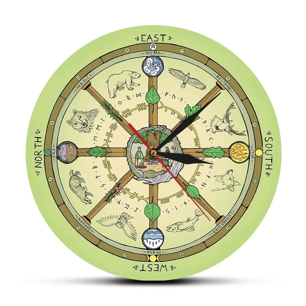 Настенные часы The Wheel Of The Year с современным дизайном и принтом, Wiccan, домашний декор, пеган, тихий календарь, кварцевые часы, часы, волшебные подарки
Настенные часы The Wheel Of The Year с современным дизайном и принтом, Wiccan, домашний декор, пеган, тихий календарь, кварцевые часы, часы, волшебные подарки