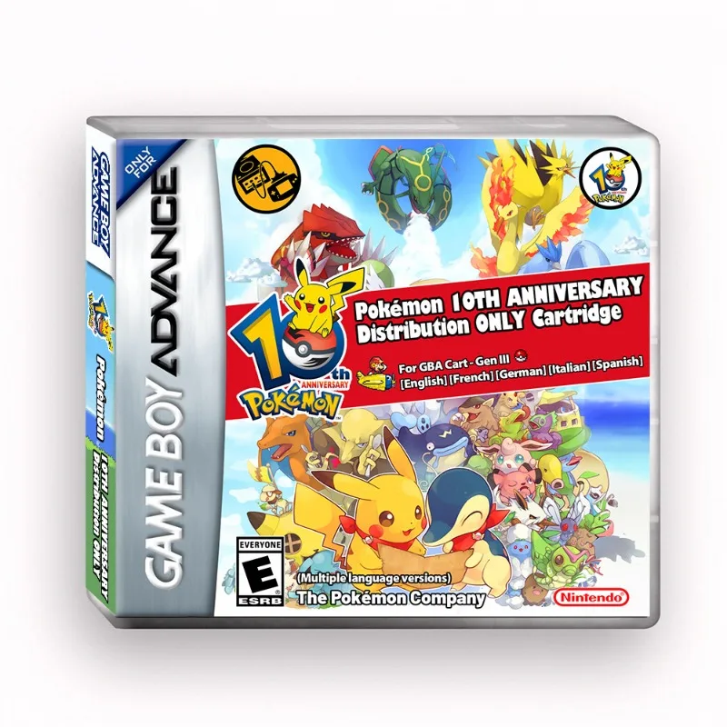 

GBA Pokémon 10th Anniversary Release Pokémon Pokémon Distribution Cassette GBA Game Cassette