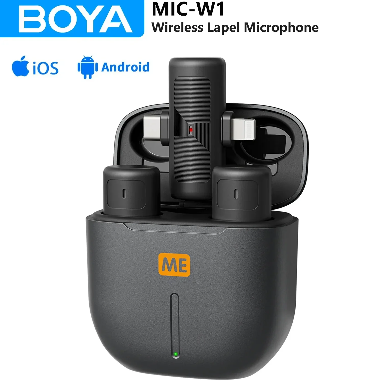 

BOYA Wireless Lavalier Lapel Microphone for iPhone Android Smartphone Computer Live Streaming Youtube Recording Vlogging MIC-W1