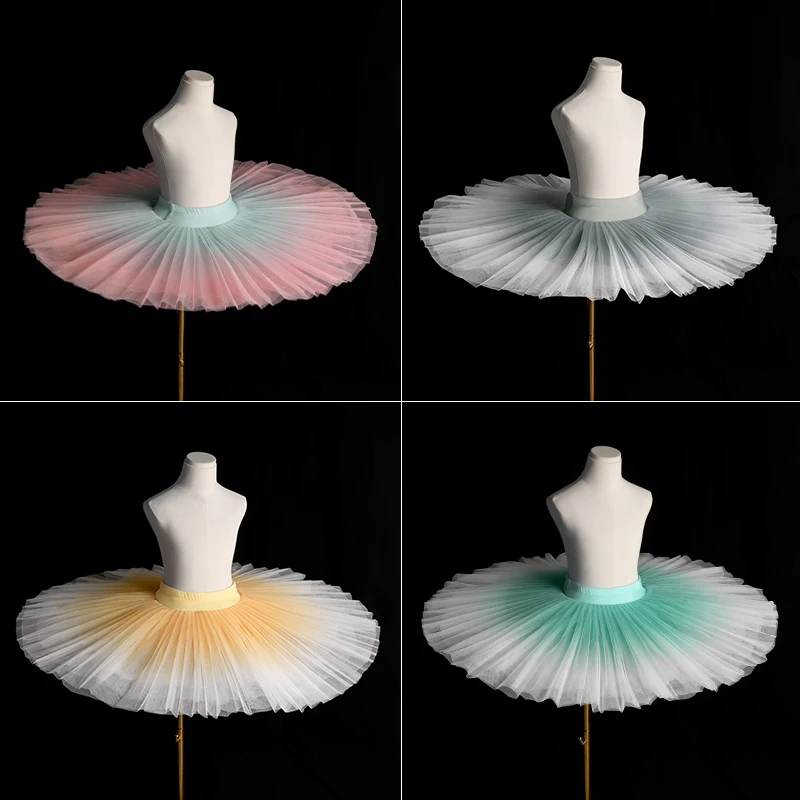 

Girls Ballet Tutu Skrits Teen Kid Swan Lake Performance 5 Layers Ballet Tutu Dance Practice Skirt Gradient Dance Tutu Dress