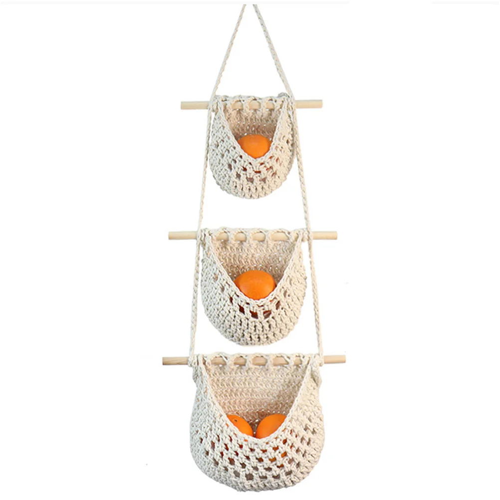 Fruit Hanging Basket Storage Cotton Rope Bohemia Style Home Supply Kitchen Baskets Vegetable Hand-made
Fruit Hanging Basket Storage Cotton Rope Bohemia Style Home Supply Kitchen Baskets Vegetable Hand-made
