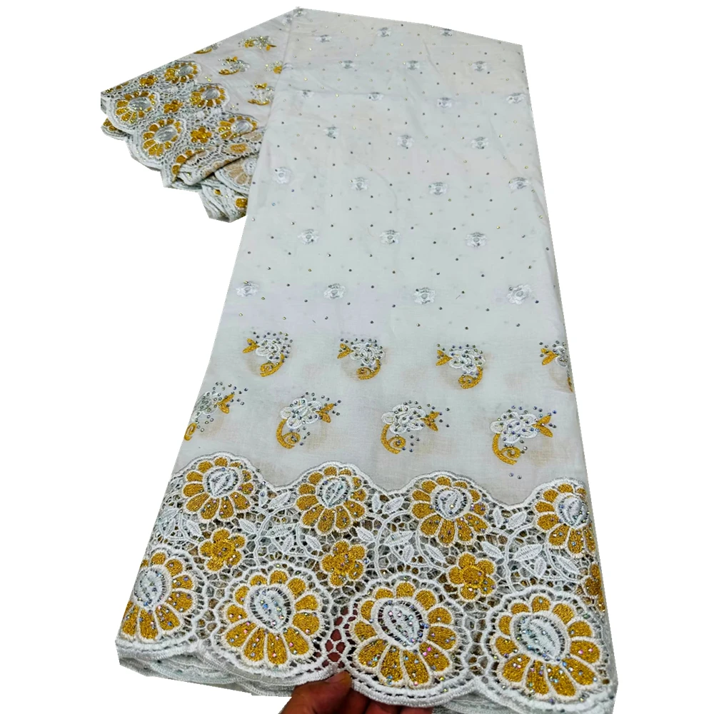 Nigerian Swiss Lace Fabrics, White and Gold Fabrics, Dry Lace, Cord Guipure Lace for Wedding, High Quality, Latest, 5 Yards
Nigerian Swiss Lace Fabrics, White and Gold Fabrics, Dry Lace, Cord Guipure Lace for Wedding, High Quality, Latest, 5 Yards